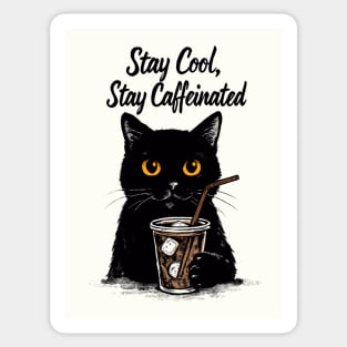 Stay cool, Stay Caffeinated Sticker